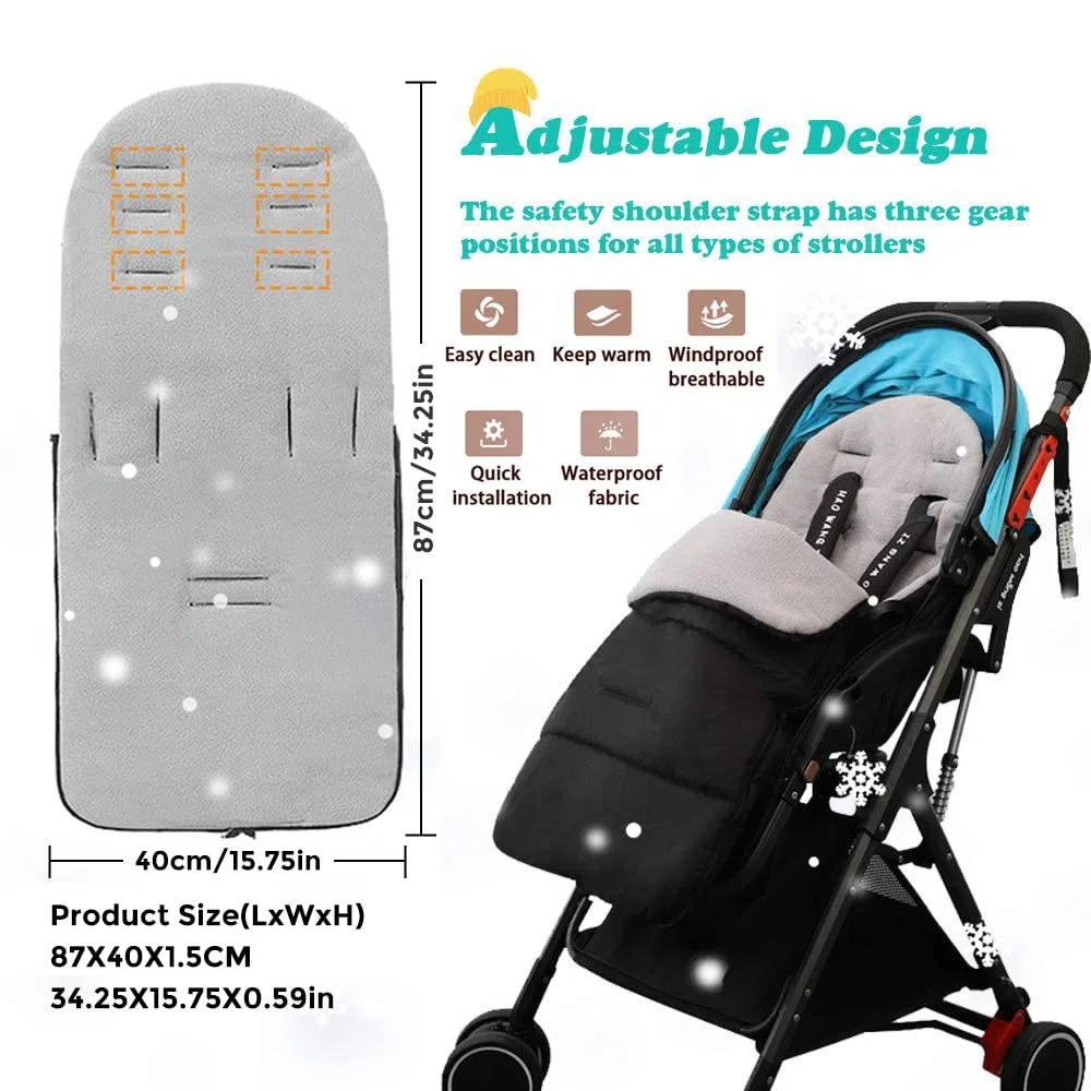 auvstar Saco Silla de Paseo,Saco Polar Universal Invierno,Saco Carro Bebe Universal,Saco Carrito Bebe,Saco Capazo para Cochecito,Sacos de Silla de Bebe para bebés de 0 a 3 año,Impermeable Fría