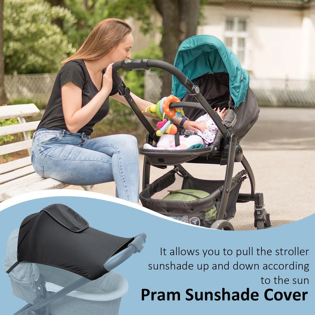 Parasoles Para Silla De Paseo, Sombrilla Carro Bebe Universale Con Protección UV, Parasol Carrito Bebe Universale Impermeable, Toldo Cochecito Bebes Para Capazos, Parasol Para Cochecito De Bebés