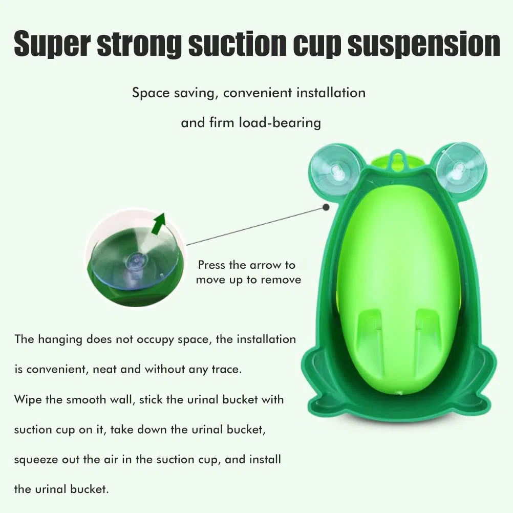 Rana Pee Training Lindo Orinal de Dibujos Animados Ranas Orinal de Entrenamiento para Niños con Ventosa de Dibujos Animados con Punto de Destino Divertido