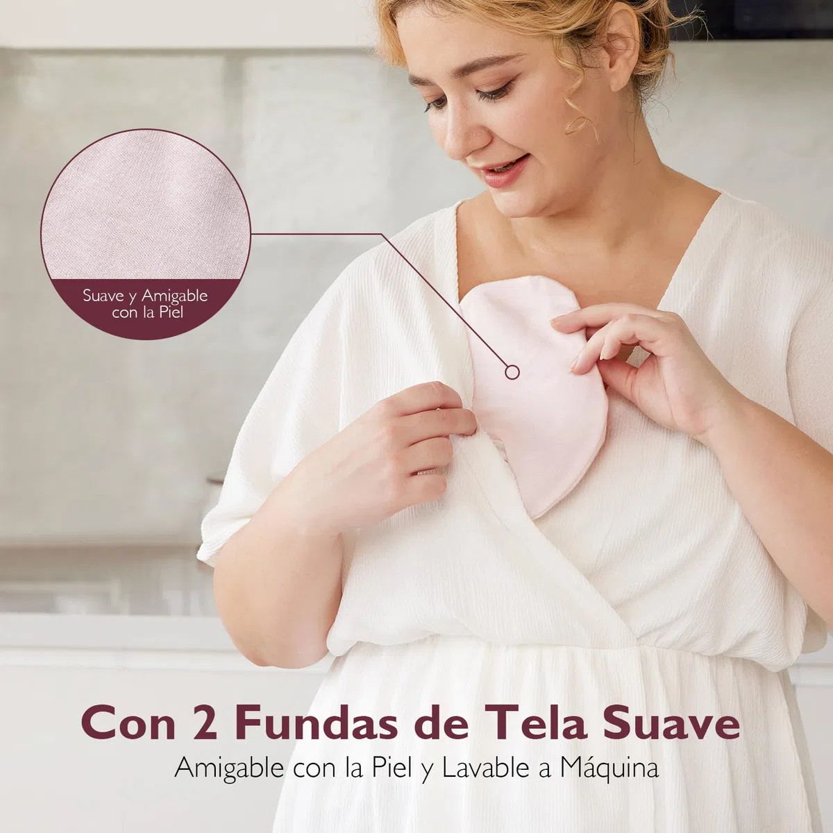 Momcozy Almohadillas Térmicas Grandes para El Pecho, Compresas Frío/Calor para El Pecho con 2 Fundas Suaves, Accesorio de Lactancia, Pack de 2, Rosa