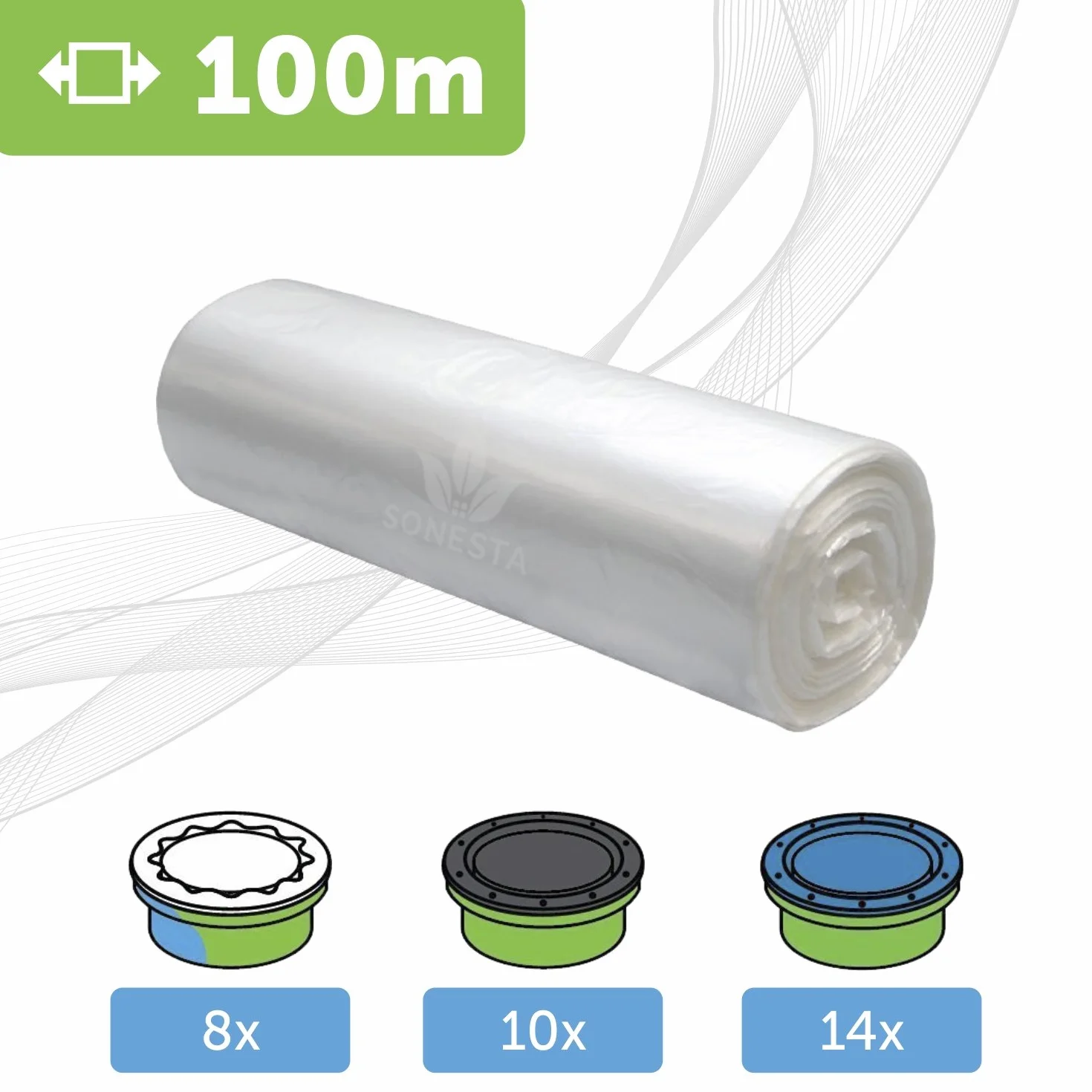 100m. ECO Recarga compatible Tommee Tippee TEC, Twist & Click, Simplee | 100% compatible para Contenedor de Pañales | equivalente 22 recambios | Anti olor +