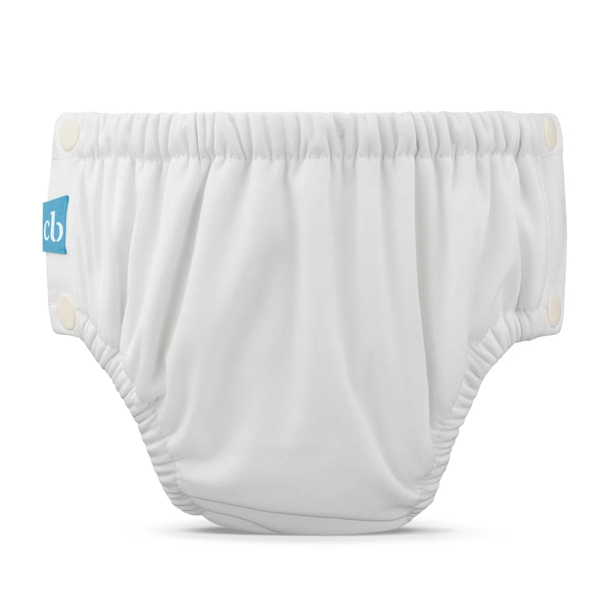 Charlie Banana Pañal de Baño reutilizable con broches de fácil apertura. Para bebés niñas y niños. Hechos con una capa exterior impermeable para prevenir fugas. M - White