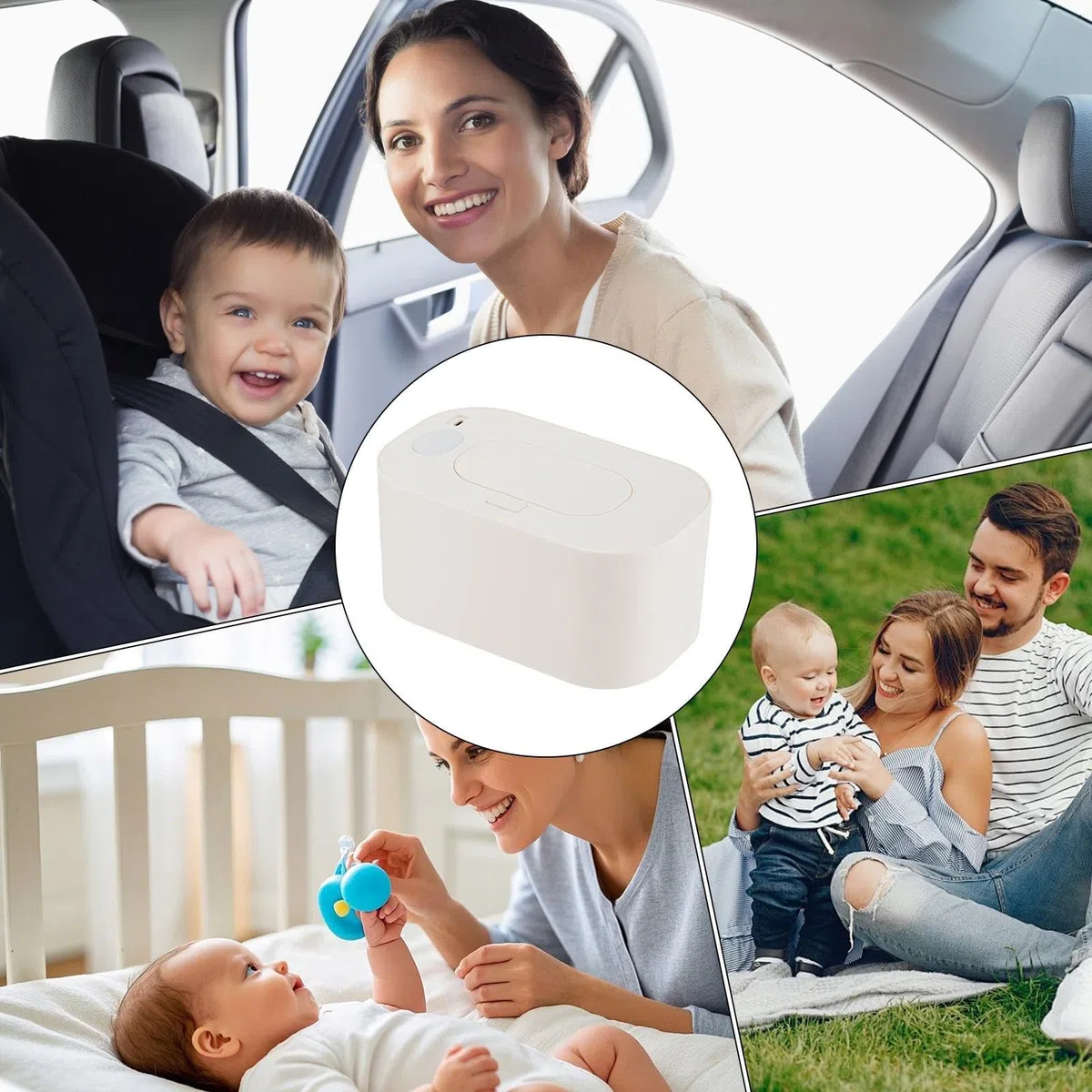 Calentador de Toallitas,Calentador de Gran Capacidad | Dispensador con Temperatura Constante - Para Viajes Coche Cuidado Infantil Cambiador Mesita de Noche Almacenamiento