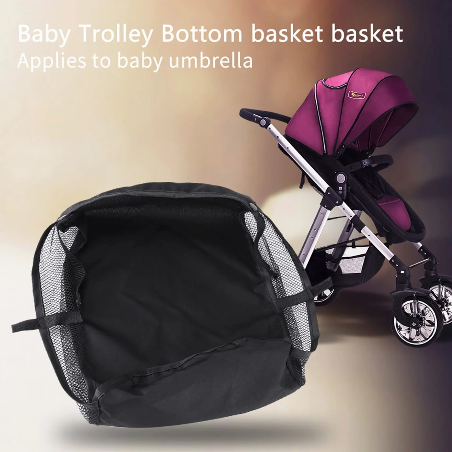 Cochecito de Bebé, Cesta Inferior, Carrito de Bebé, Caja de Almacenamiento de Compras, Bolsa Organizadora, 12 X 10 X 4 Pulgadas