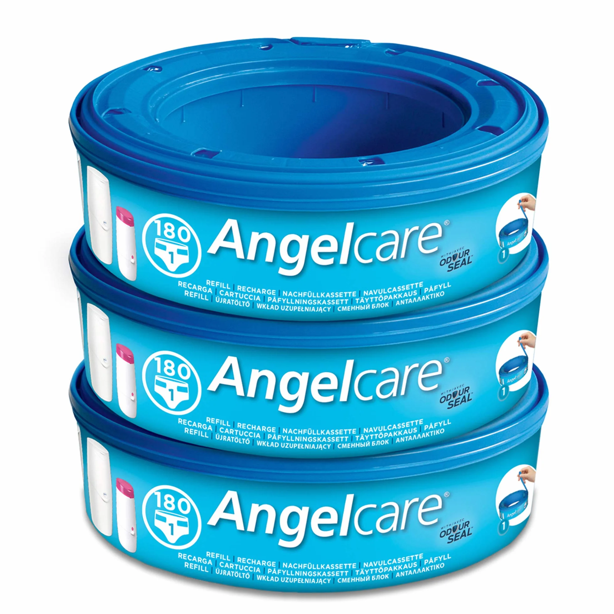 Angelcare Casetes de recambio para sistema de eliminación de pañales, paquete de 3
