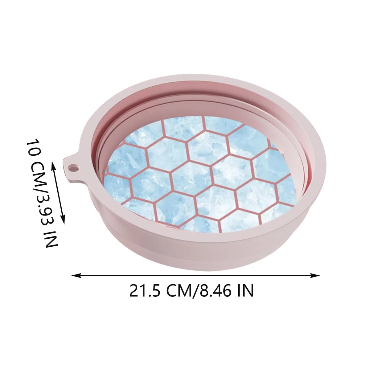 Tazón de cara de hielo, caída de hielo frío, 8.46x3.94 pulgadas de lavado de belleza de silicona, herramienta de referencia de piel, diseño portátil liviano para hogar, vacaciones, viajes, hotel, viaj