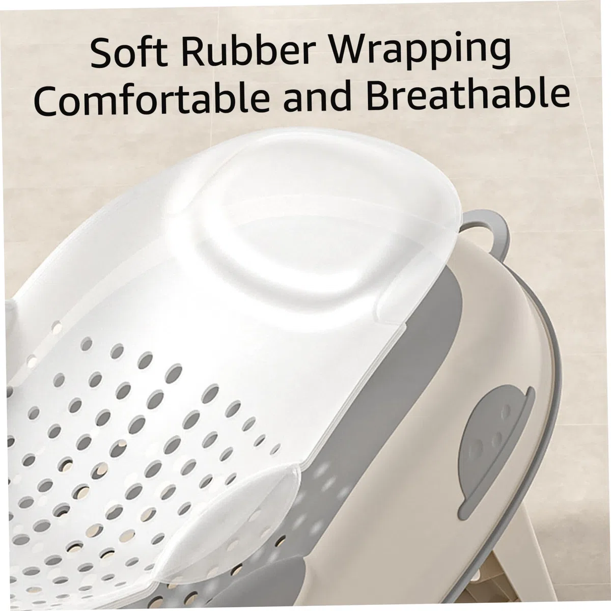 Soporte de baño para bebé antideslizante gris con soporte suave para la columna vertebral y pies plegables, asiento de bañera para recién nacidos, asiento de baño para niños pequeños, gris