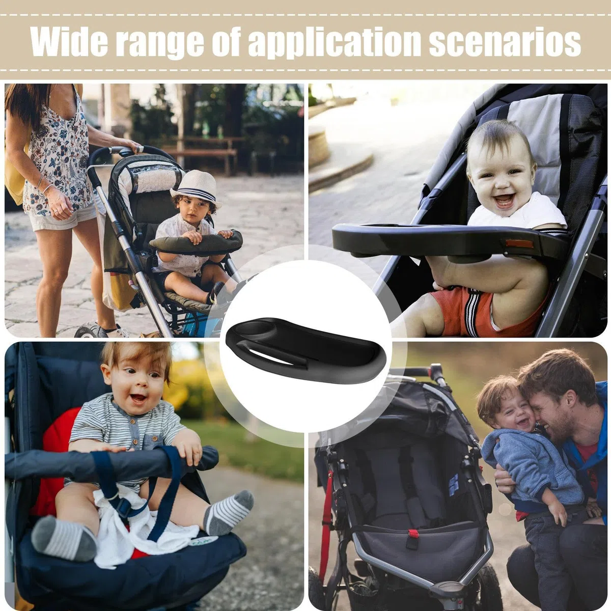 Bandeja de viaje para niños, bandeja de aperitivos extraíble con soporte para tazas, accesorios portátiles para cochecito, accesorio reutilizable para cochecito para el hogar