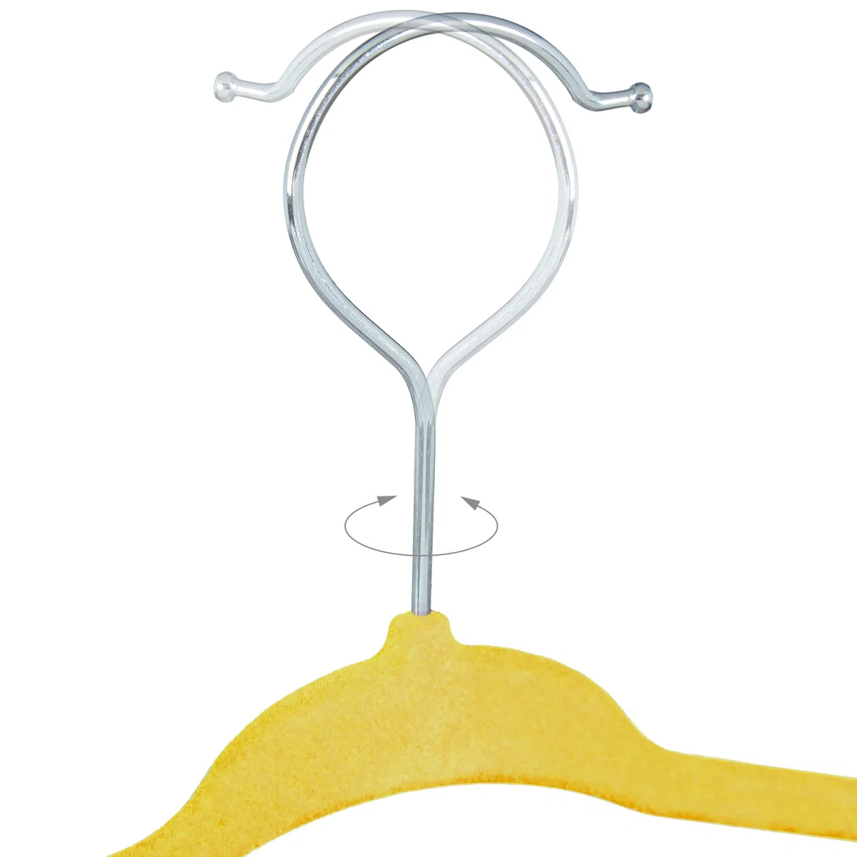 Relaxdays pack de 20 perchas infantiles, Plástico y terciopelo, Antideslizantes, 18 x 28 x 0,5 cm, Amarillo