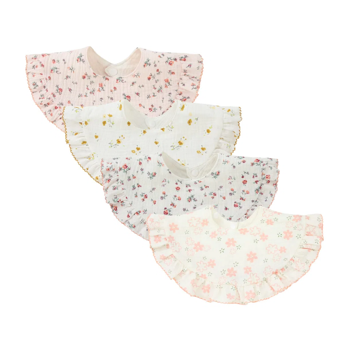 Nishine 4 piezas Unisex bebé muselina Bandana Drool baberos 360 grados giratorio algodón dentición alimentación Baberos babeo para niño niña