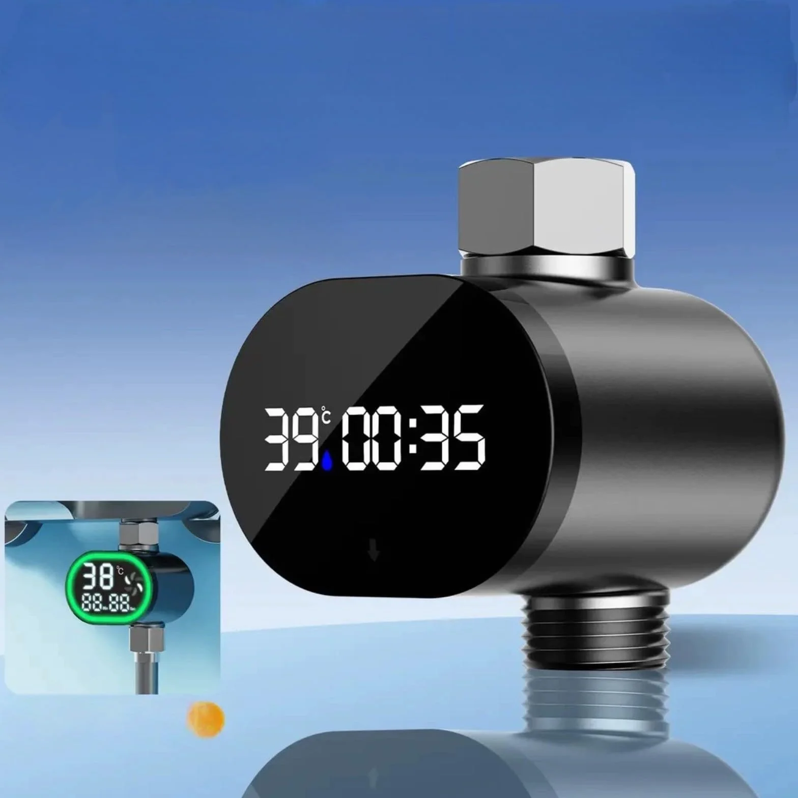 Termómetro digital LED de ducha, pantalla de agua con indicador de temperatura, para baño de bebé