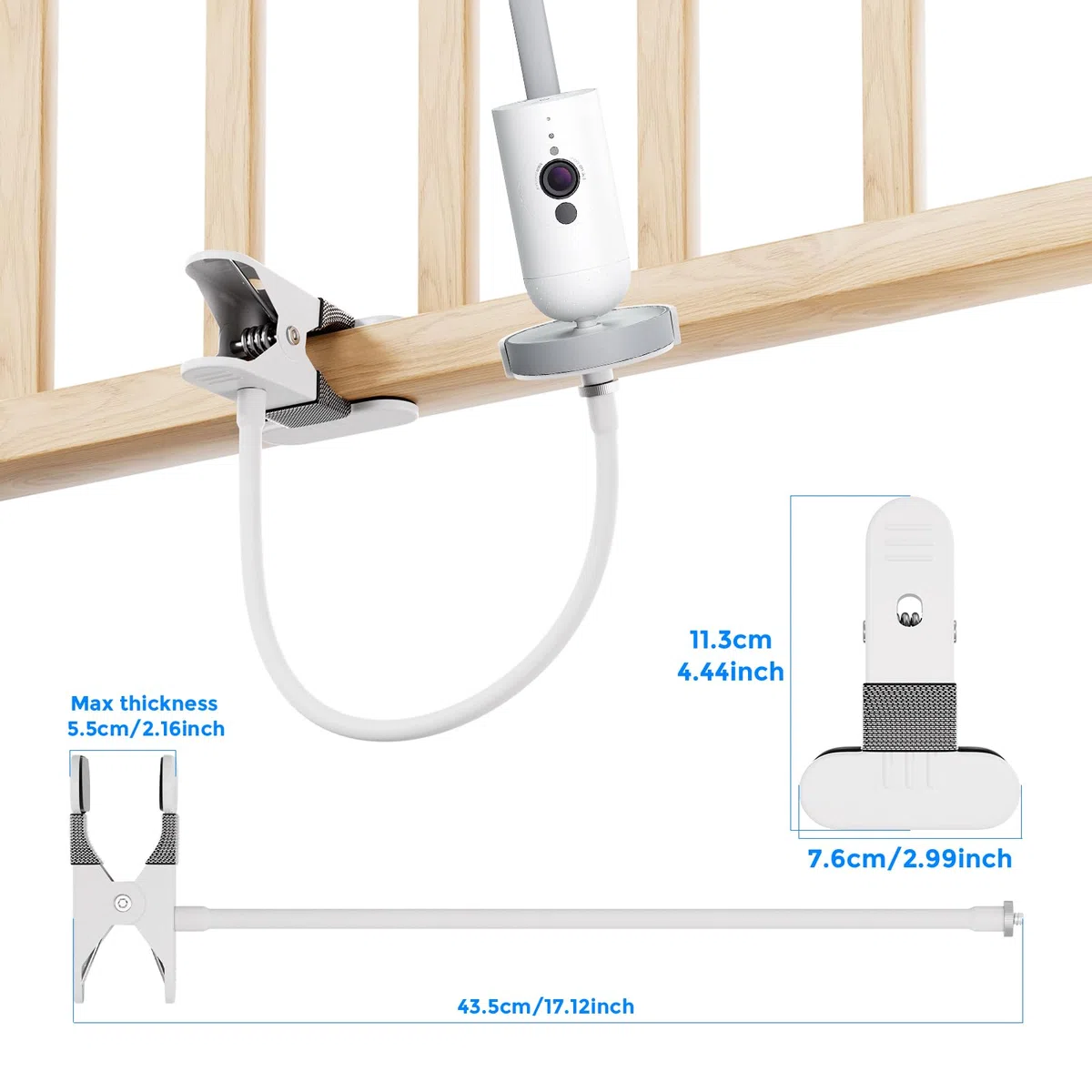Soporte para Monitor de bebé Philips Avent SCD923/26,SCD 921/26,SCD643/26,SCD973/26,SCD951/26.Soporte Flexible con Clip para Monitor de bebé con vídeo Philips Avent