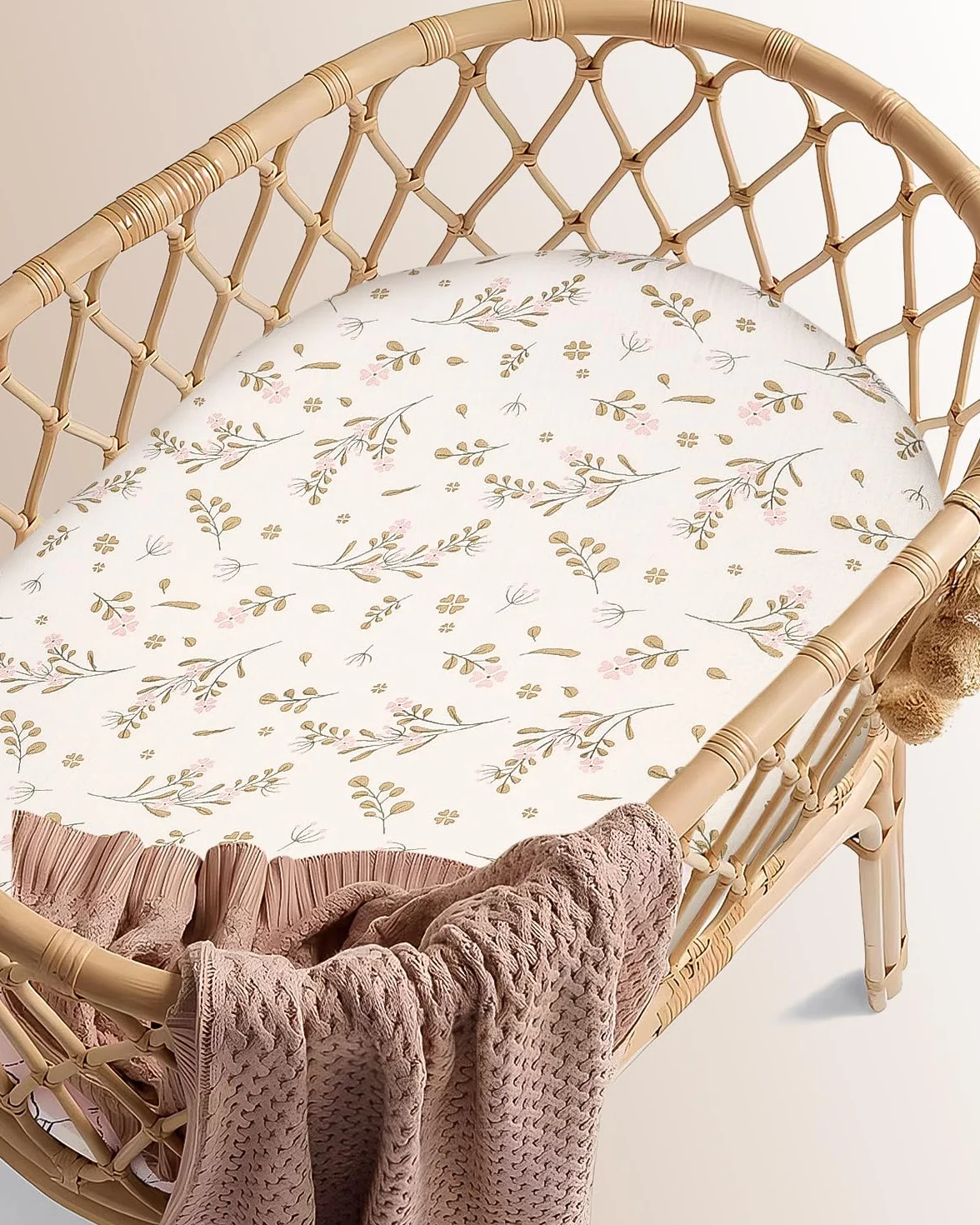 Sabanas Ajustables para Bebe Juego,3 Piezas 100% Cotone Mussola Juego de Sábanas Bajeras con Bordes Elásticos para Bebé Bajera para Cama Ovalada Reloj de Arena y Colchón Rectangular 83 X 43 CM