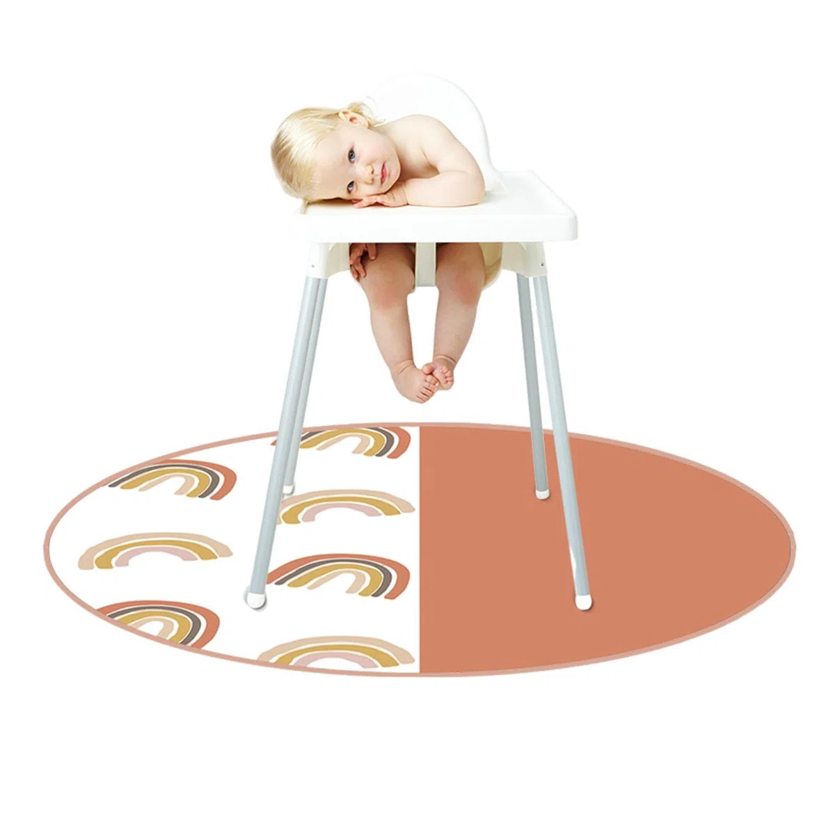 Splat Mat para la Trona – Juego Suelo Lavable, Mantel Picnic, portát , Spill Mat, Impermeable, Antideslizante, para bebés y niños, 51 Pulgadas