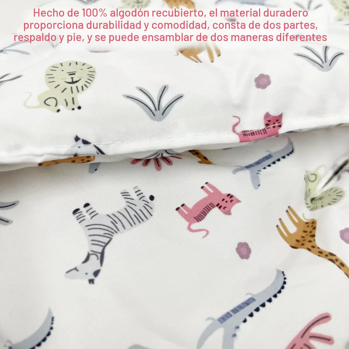 Cojín de asiento para trona Stokke Tripp Trapp: doble acolchado, impermeable, cojín de asiento para niños, extraíble, algodón orgánico suave accesorio (zoológico)