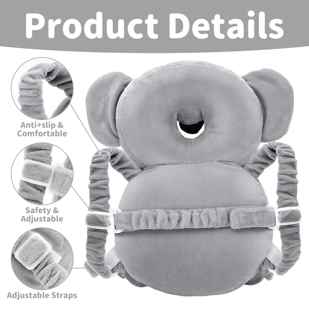 Protector de Cabeza para Bebé Koala, Mochila Anticaídas Ajustable con Rodilleras y Calcetines Antideslizantes, Protector de Cabeza para Bebe, Protección para Gateo y Primeros Pasos 6–24 Meses