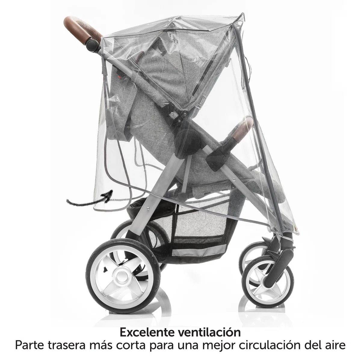 Zamboo Plastico Lluvia Silla Paseo Universal – Burbuja Impermeable para Carrito con Cremallera Frontal Ventana de Contacto y Ventilación - Seguro - Libre de PVC y Contaminantes - Transparente