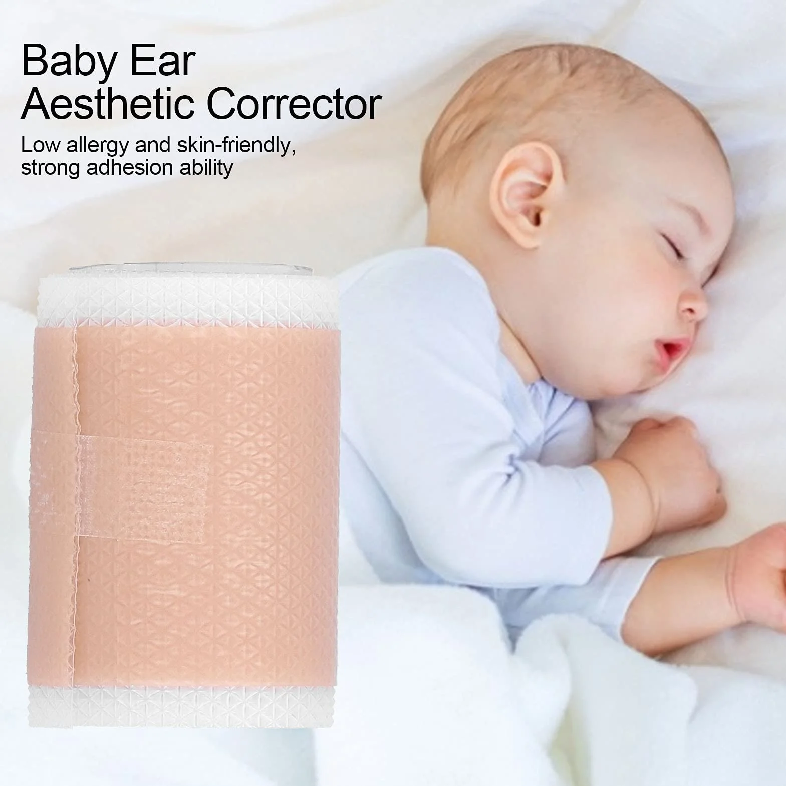 4 x 50 cm Silicona recién nacido corrección estética del oído del bebé, corrector de oído del bebé pegatinas de oído del bebé correctores estéticos del oído del bebé
