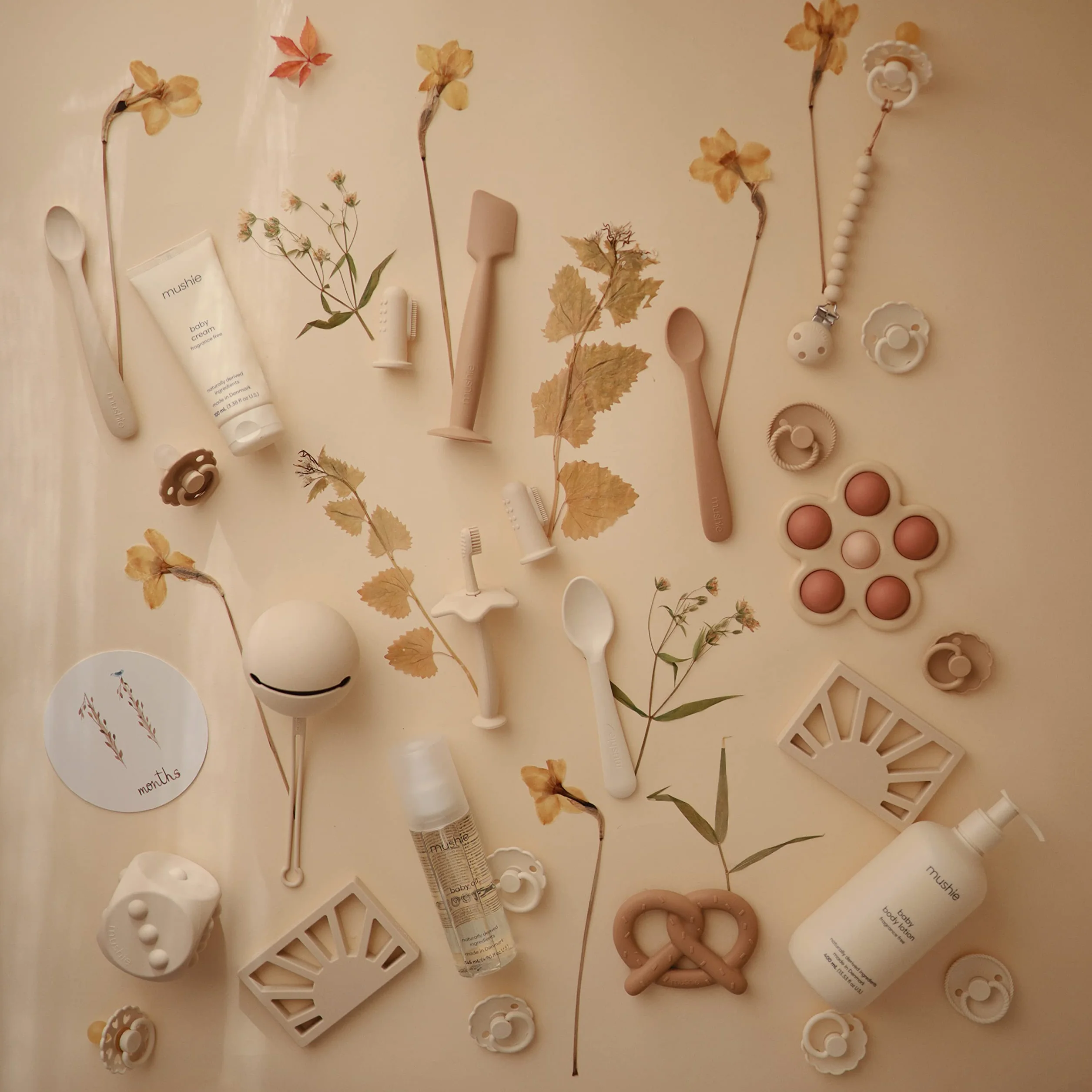 Mushie Caja de Chupete de Silicona | Estuche para Guardar Chupetes | Sin BPA | Accesorios para Bebés Seguros para Niños Pequeños y Bebés | Shifting Sand