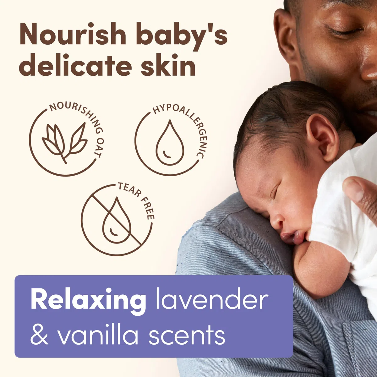 Aveeno Baby Calming Comfort Bagno alla Lavanda & Vaniglia, ipoallergenico e strappo-libero, 8 fl. oz