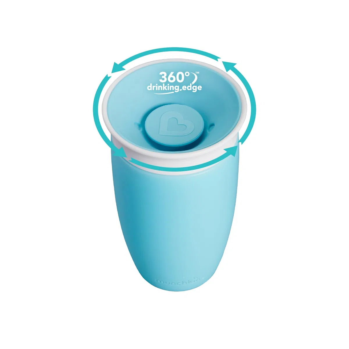 Munchkin Taza Antigoteo Miracle 360, Taza para Bebé & Niño Pequeño, Tazas para Bebé & Niño Pequeño Libre de BPA, Sin Derrames, A Prueba de Fugas, 12+ Meses - 10oz/296ml, 2 Pack, Azul/Verde