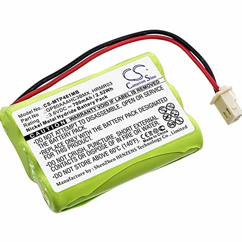 TECHTEK Batería 700mAh Compatible con [Fisher-Price] J2457, J2458, M6163, TEL10160, para [Motorola] MBP33S, MBP33SPU, MBP33XL, MBP33XLPU, MBP36PU, MBP36S, MBP36SPU, MBP481, MBP482, MBP483, MBP483 FB
