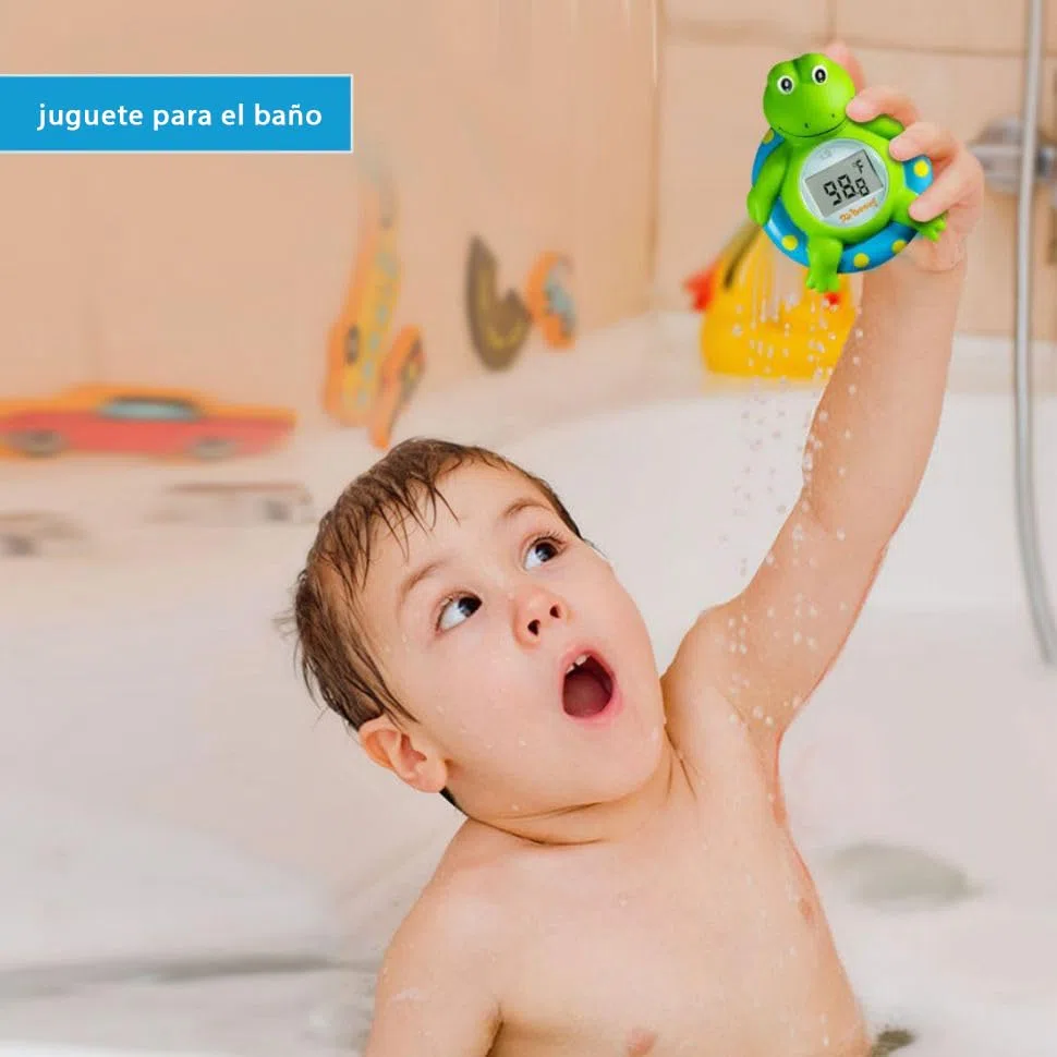 Termómetro de baño para bebés Doli Yearning, juguete de baño flotante para niños pequeños, termómetro de bañera, en grados Fahrenheit y Celsius - Rana azul