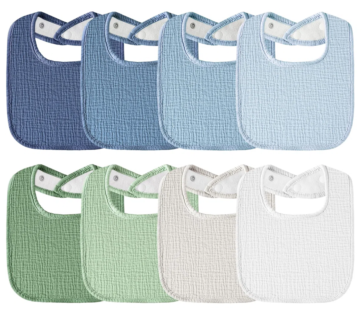 Baberos Bebe de Muselina Para Bebé, Pañuelo Cuadrado Para el Cuello Del Bebé, Baberos Ajustables Para Niños y Niñas - 6 Paquetes