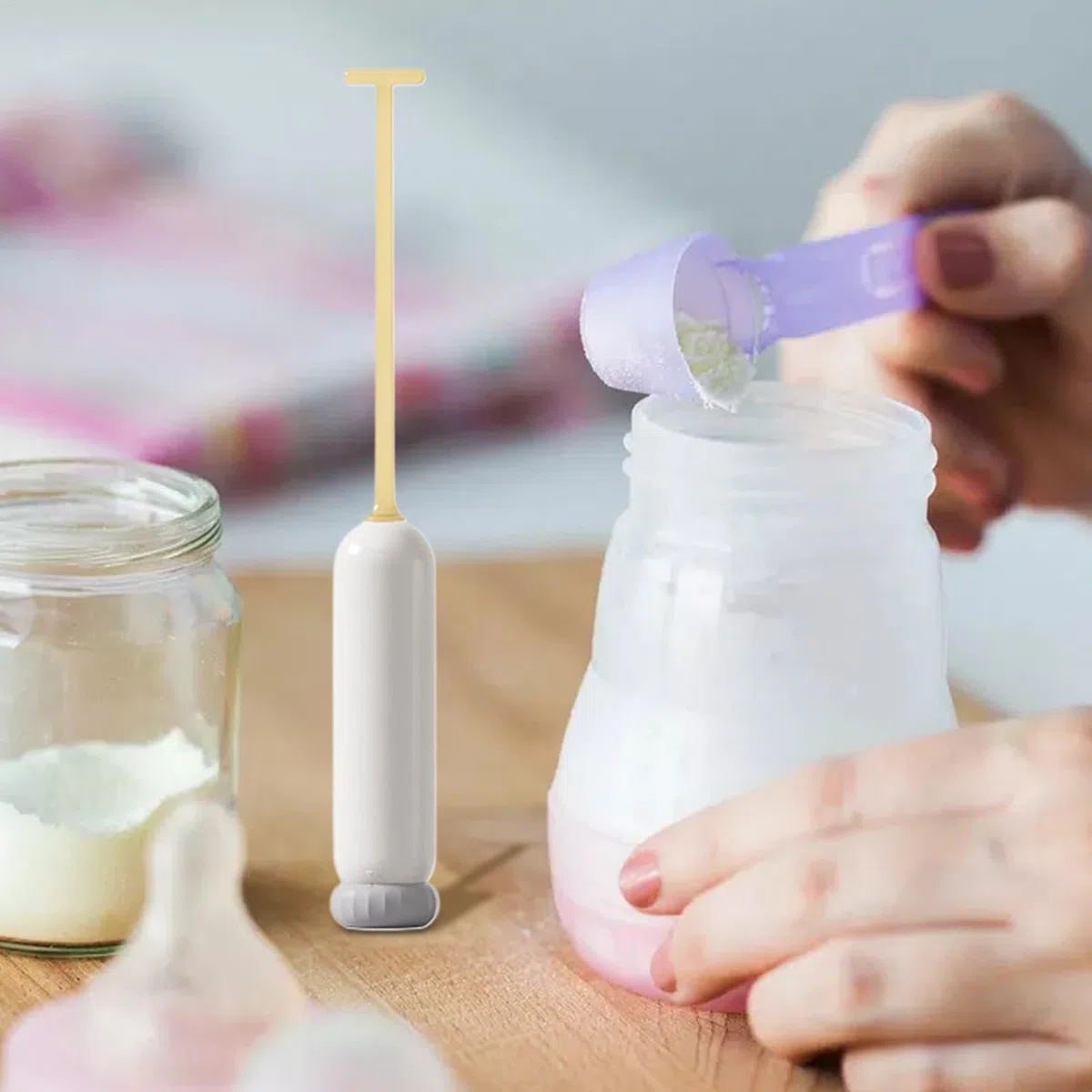 Mezclador eléctrico de fórmula para bebé, mezclador de leche en polvo, máquina para hacer leche y capuchino, espumador de leche eficiente para fórmula de bebé, mezcla, licuadora automática para