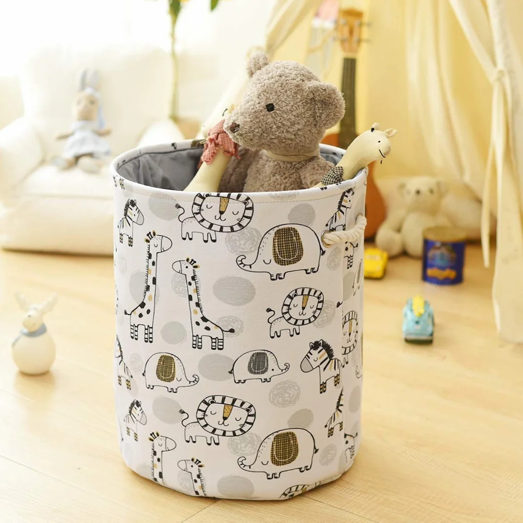 Cesto Ropa Sucia Bebe, Cesta de Juguetes con Asa, Cubo Ropa Sucia para Lavadero (Jirafa)