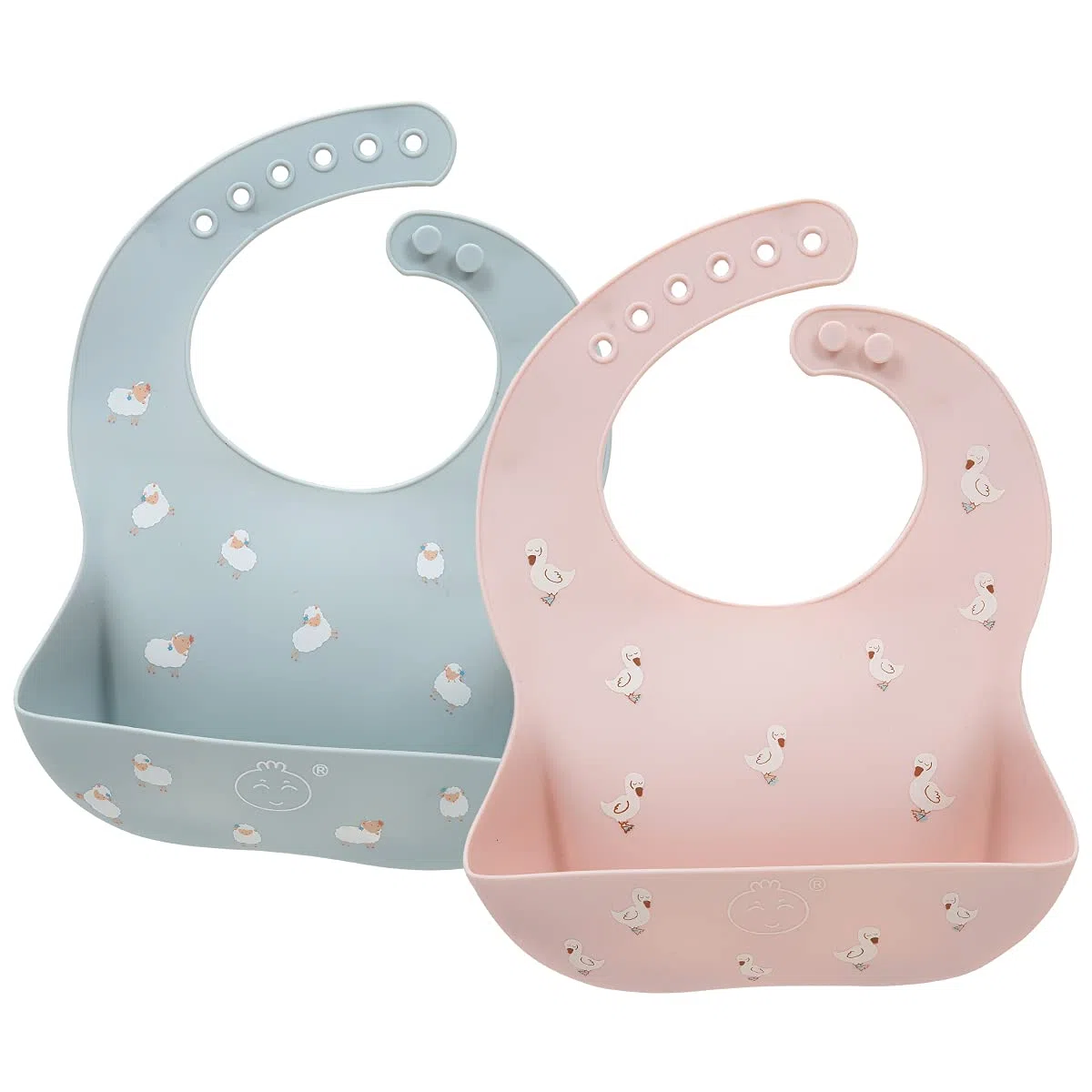 Little Dimsum Babero impermeable de silicona para bebés para bebés y niños pequeños con recogedor de alimentos