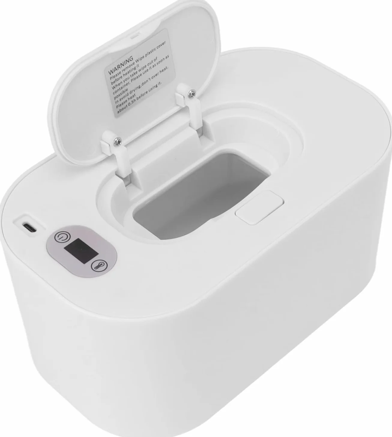 Calentador de toallitas para bebés, calentador de toallitas húmedas, calentador de toallitas portátil de temperatura constante, dispensador de mantenimiento cálido (blanco)