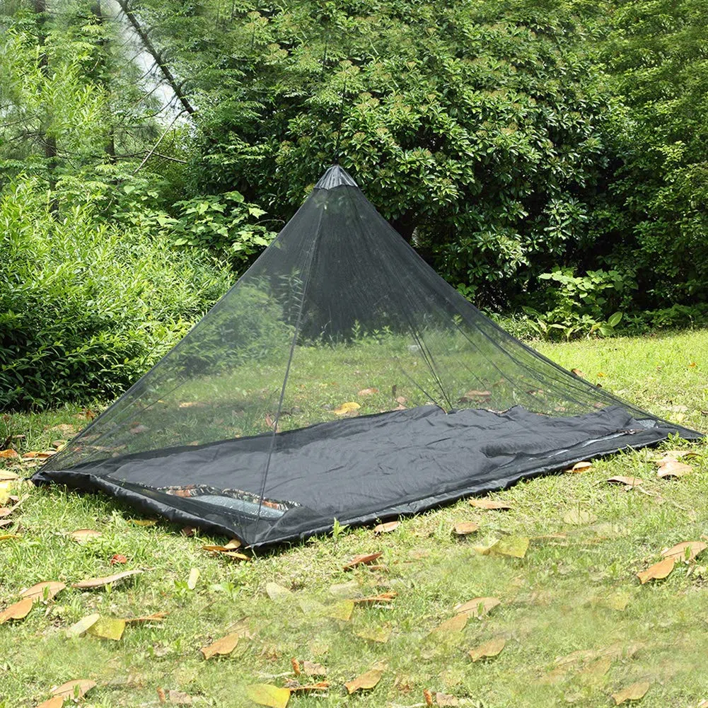 Mosquitera para cama de camping, viajes al aire libre, tienda de campaña con bolsa de transporte para senderismo, camping, pesca, mosquitera compacta y ligera (negro, 220 x 120 x 100 cm)