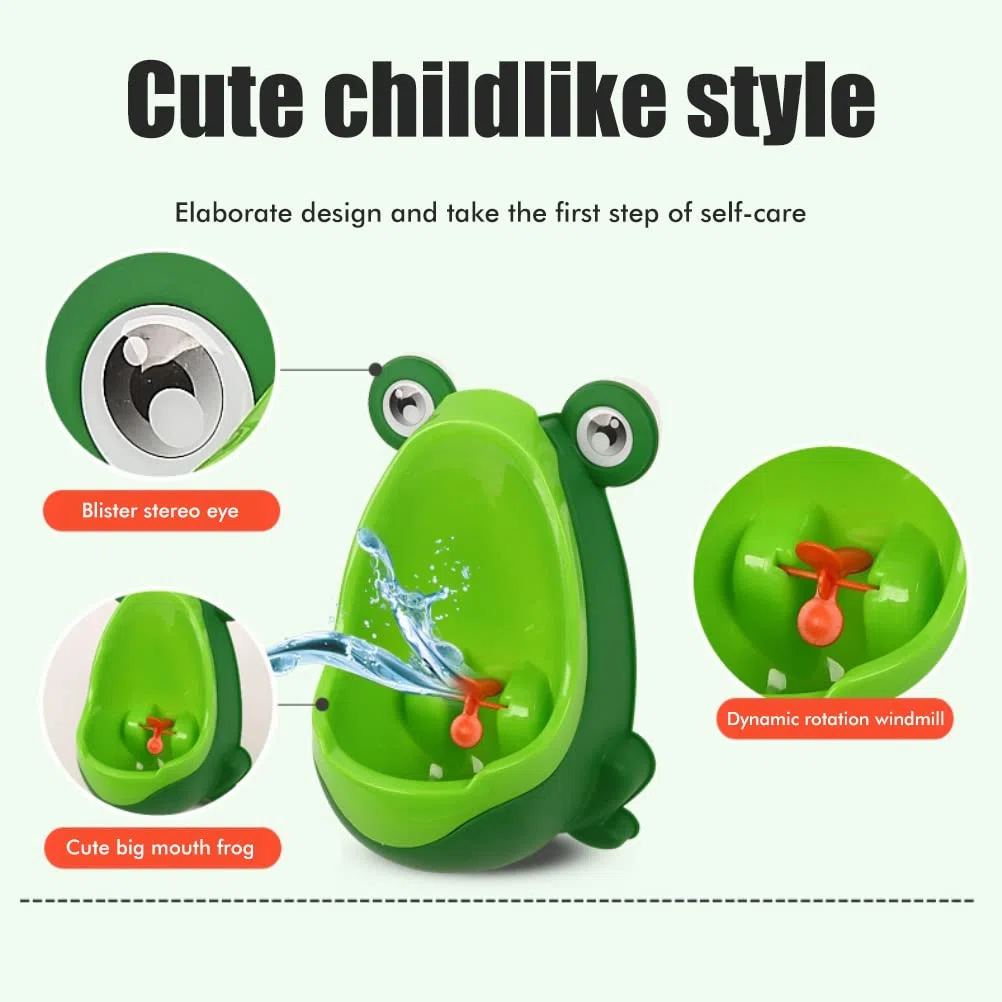 Rana Pee Training Lindo Orinal de Dibujos Animados Ranas Orinal de Entrenamiento para Niños con Ventosa de Dibujos Animados con Punto de Destino Divertido