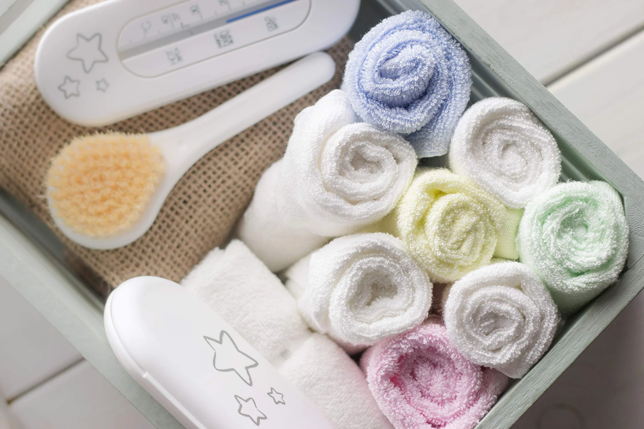 JM Baby - Toalla de baño para bebé, 100% bambú, ultragruesa, 500 g/m², Protege contra irritaciones y erupciones cutáneas, 25 x 25 cm, Toalla de baño para recién Nacidos, Accesorios para Cambiador,