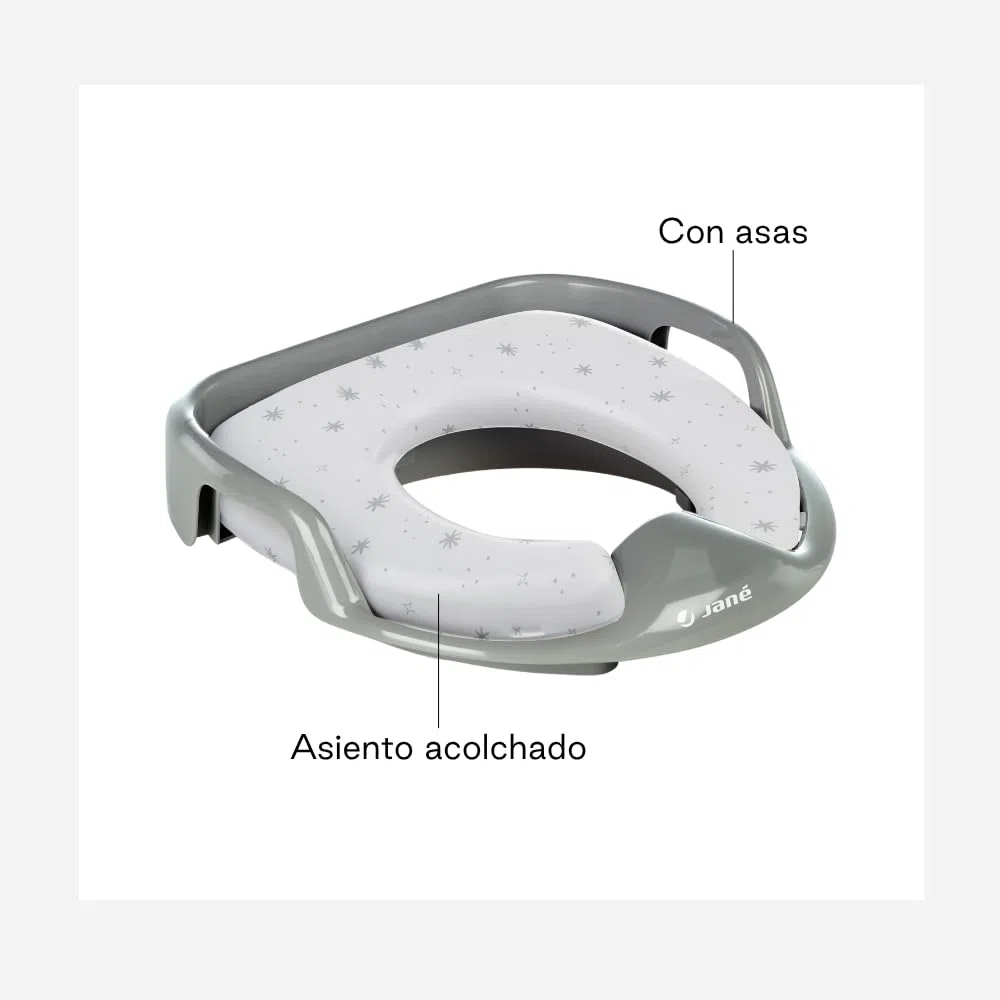 Jané Adaptador WC Bebé Acolchado, Reductor Inodoro Infantil Universal, Asiento Blando, Fácil Limpieza, +12 Meses