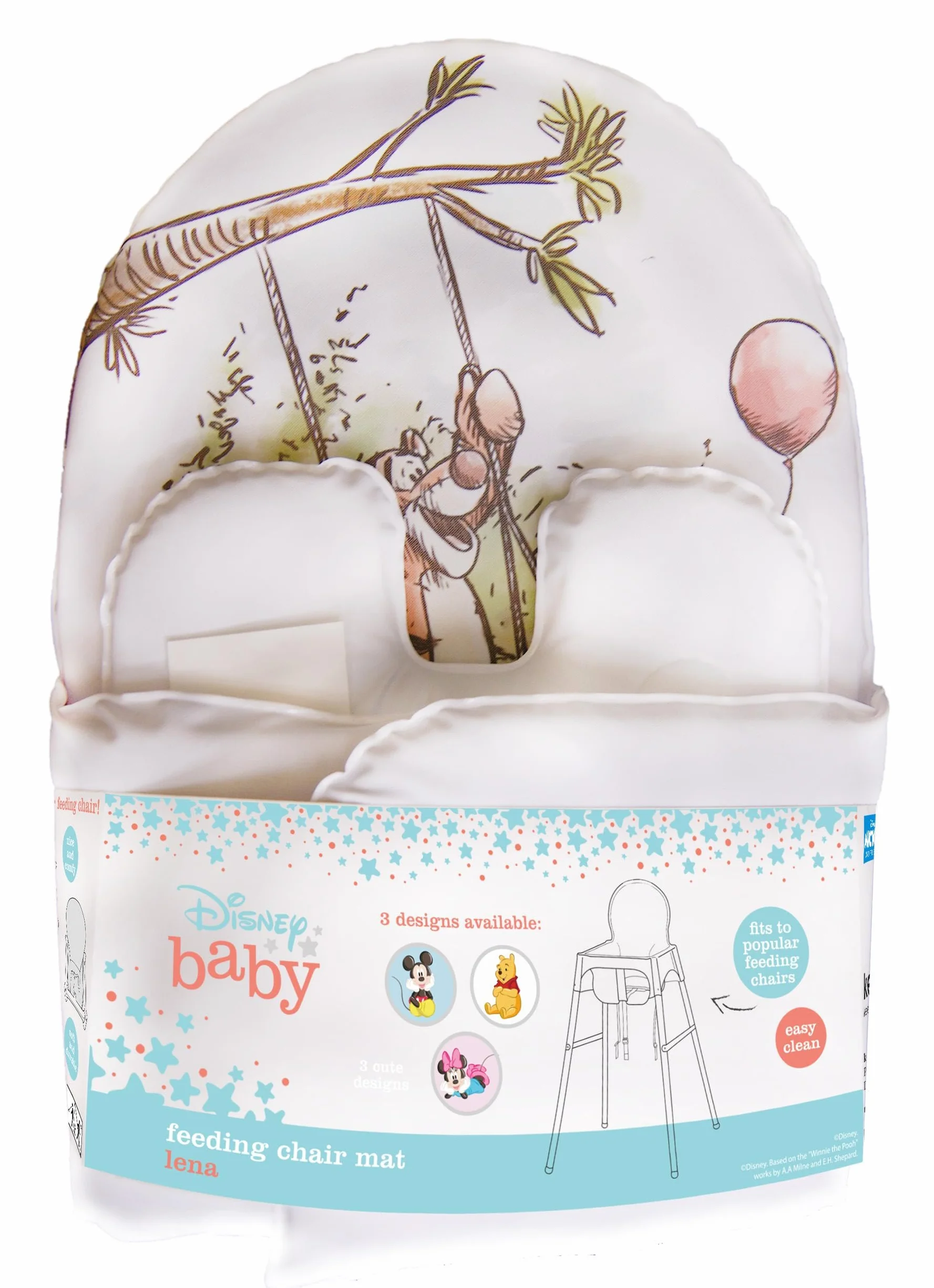 keeeper Cojín para trona Winnie the Pooh, Uso universal para tronas, Con cierre de velcro, Lena, Blanco