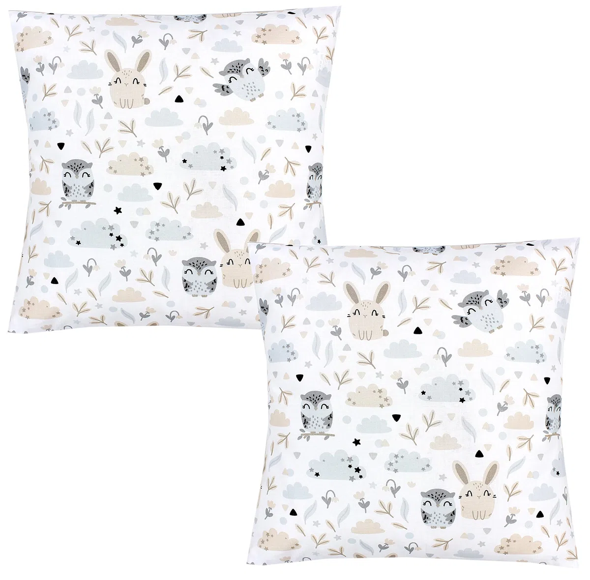 TupTam Fundas de Cojin con Diseño Decorativo para Niños Paquete de 2, Conejo/Búho, 50 x 50 cm