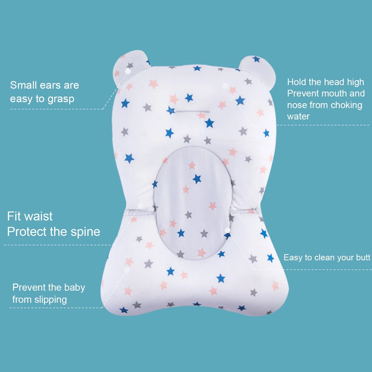Asiento de Baño para bebé, Asientos de Baño para Bebés Sentados Alfombrilla Flotante para Bañera para Recién Nacidos Cojín de Baño para Bebés Soporte para Baño Infantil Red