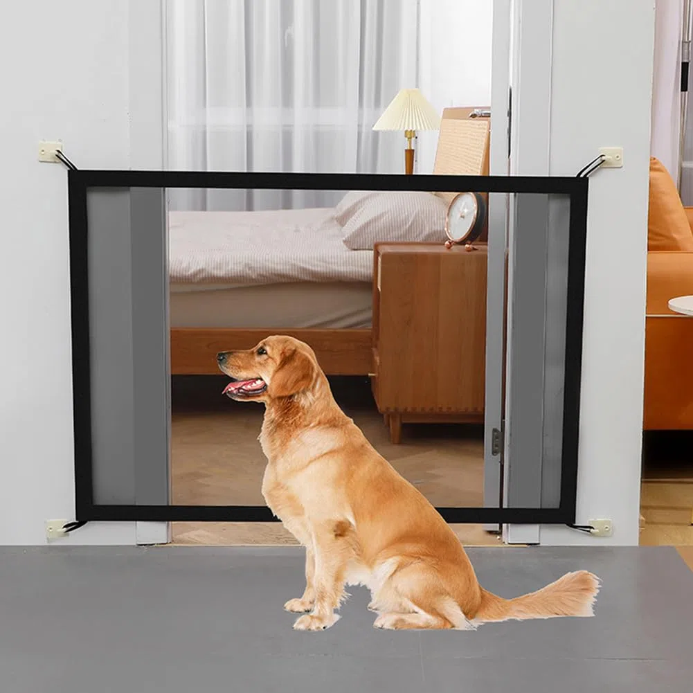 Barrera de Seguridad para Niños y Mascotas - Puerta Mágica 100 * 78cm - Red de Seguridad para Escaleras y Pasillos - Valla para Perros
