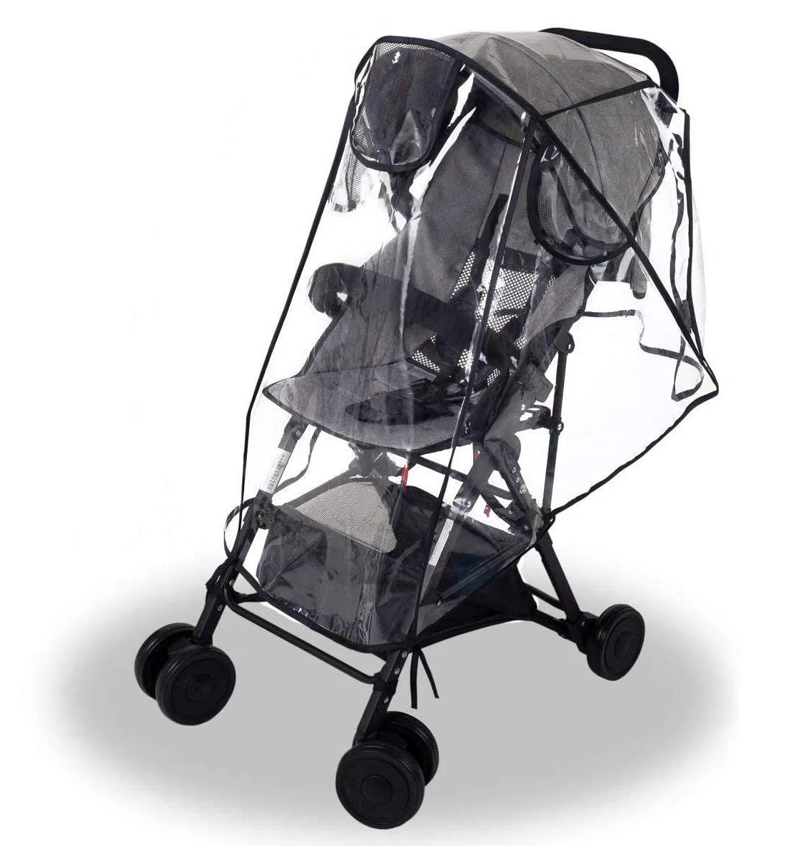 Protector de Lluvia para Silla de Paseo, con 3 Ventanas de Ventilación, Material EVA, Resistente al Viento y a la Nieve, Tamaño Mediano