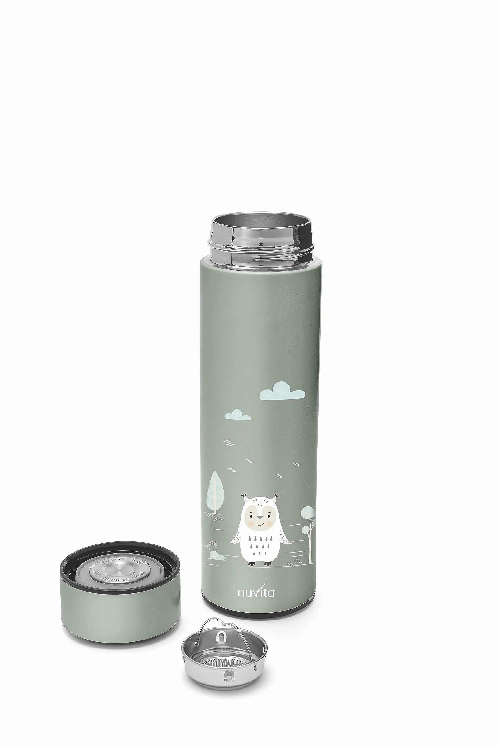 Nuvita 4455 | Contenedor Térmico para Alimentos Digital | Termo para Alimentos Calientes y Fríos | Contenedor para Comida de Bebés | Termo para Comidas Calientes | Termo para Niños | Sage Green