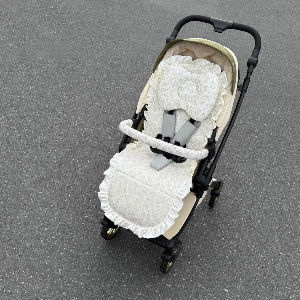 Almohadilla de refrigeración para cochecitos, tela de seda de hielo, funda para reposabrazos, alfombrilla para reposacabezas para uso diario, accesorio de viaje, protector de asiento para cochecitos