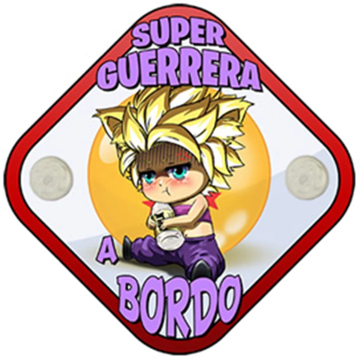 Cartel bebé a bordo parodia super guerrera a bordo