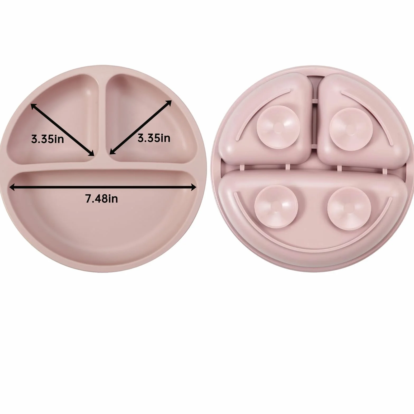 PandaEar Juego De Vajilla De Silicona Para Bebé, Set De 9 Piezas, Plato Con Ventosa, Cuenco, Baberos De Silicona, Vasos Para Aprender A Beber, Tenedores (Rosa)