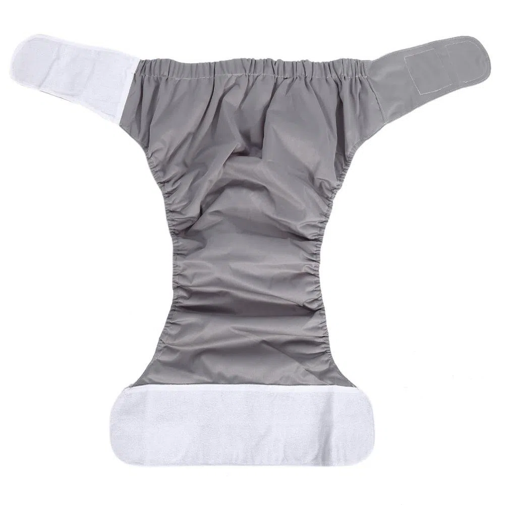 Nikou Pañal de tela para adultos, pañal de tela para cuidado de incontinencia adjuatable lavable nuevo para adultos, pantalón de pañal transpirable (Color : Gris)