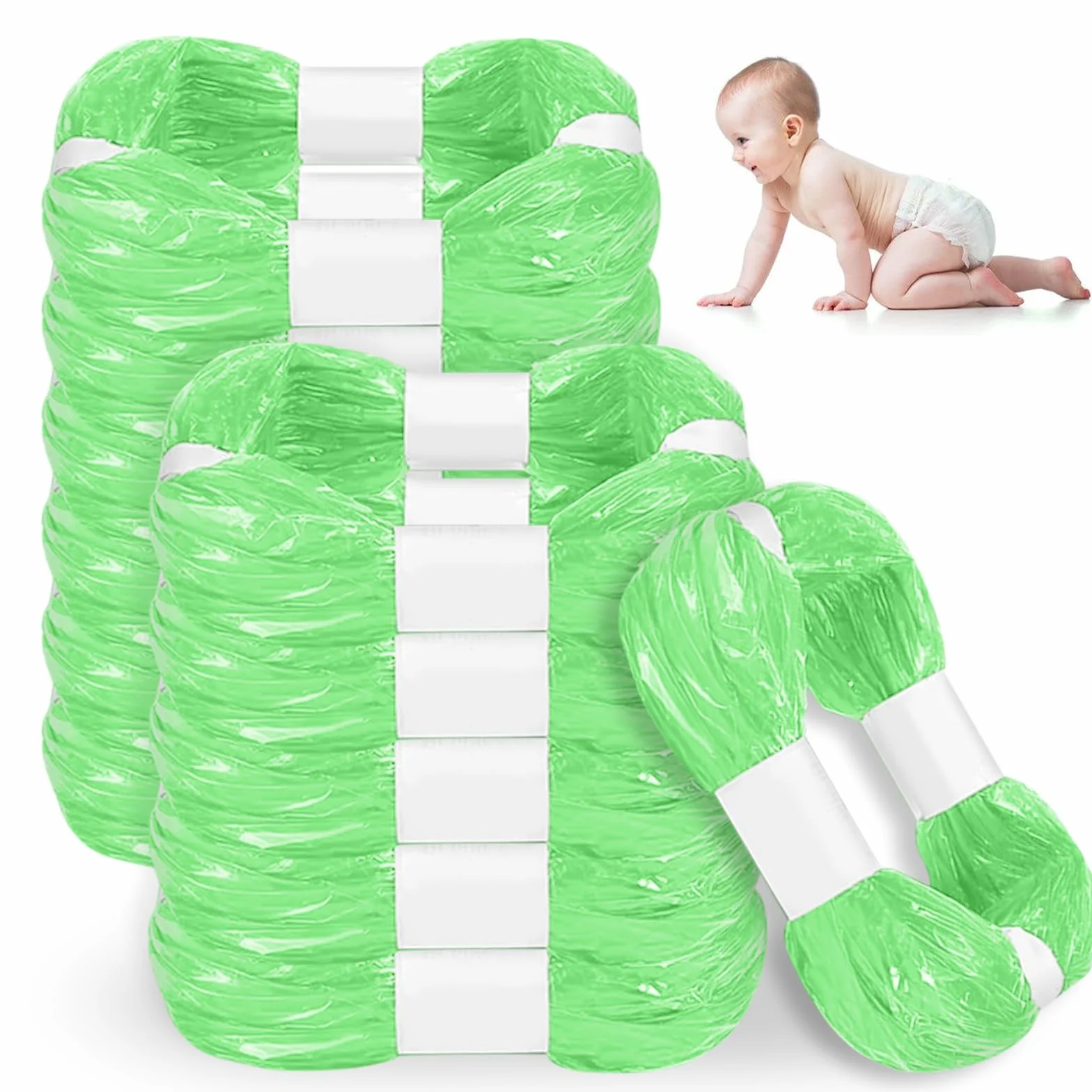 GIBOHOM 12 Recambios Contenedor de Pañales, Recambios de Papelera Pañales Bebe 4 Capas Engrosadas, Bolsas de Contenedor Pañales Compatibles con AngelCare, Litter Locker (Compatible con Todos）