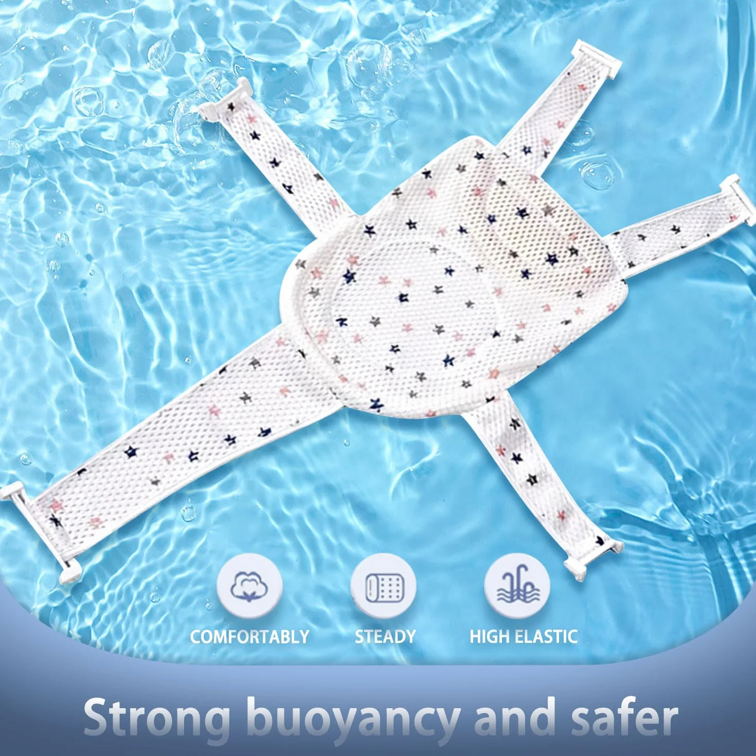 Cojín de baño para bebé, Ajustable Red de Soporte para Bañera, Red de Baño para Bebés, Cojín de Baño Recién Nacido, Red Antideslizante para Recién Nacidos, Asiento Hamaca Bañera Bebé 0-36 meses