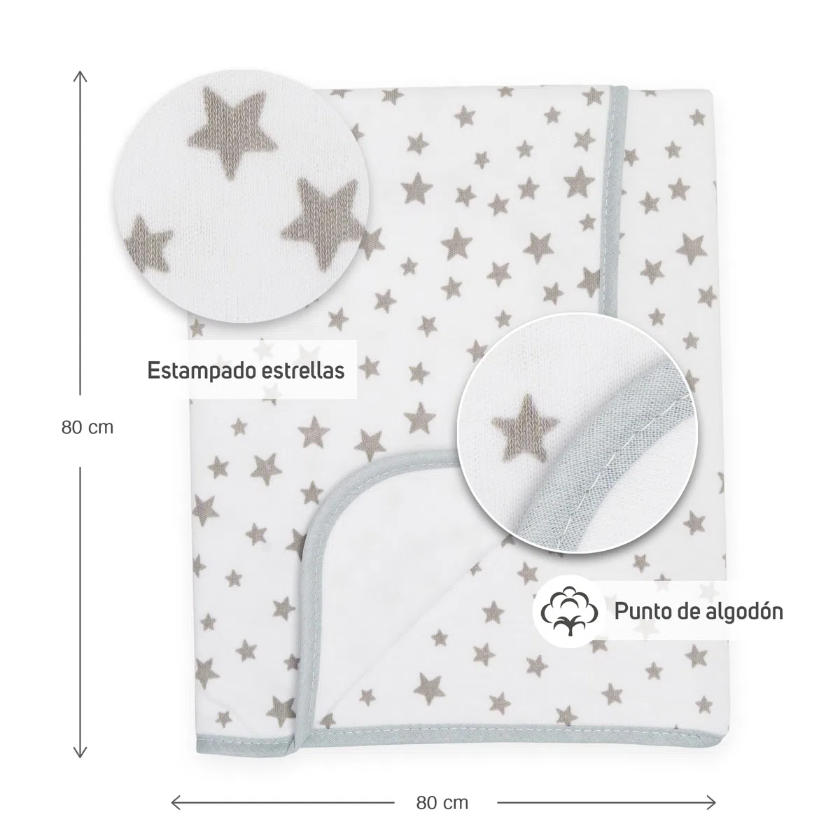 Ti TIN arrullo para bebé 80 x 80 cm, Doble Capa de algodón 100%, Transpirable, Extra Suave, fácil Lavado y Apto para Secadora, diseño Ligero y Estampados Divertidos