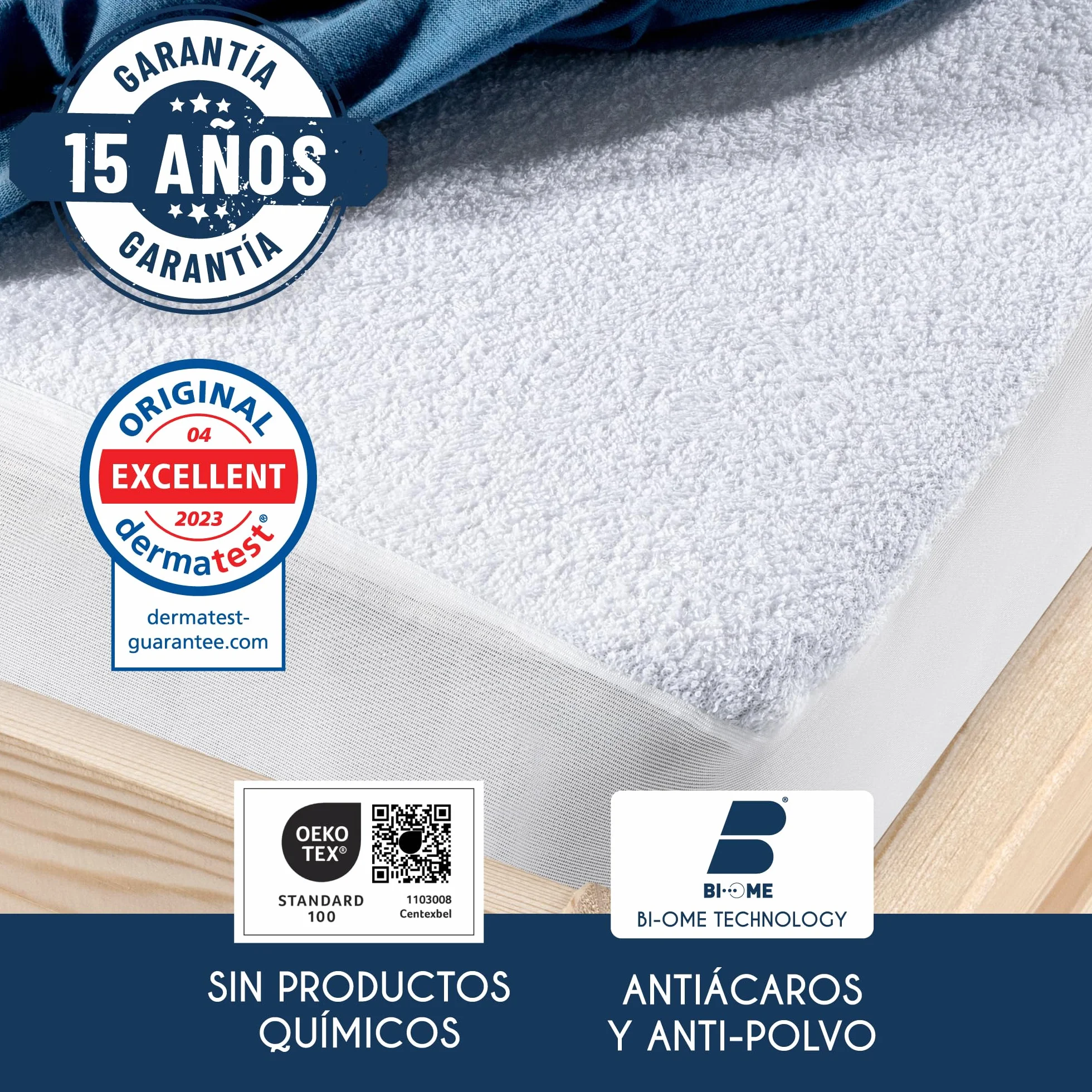 Protector Cuna 120x60 Impermeable Dreamzie OEKO TEX Hipoalergénico Anti-bacteriano Anti-acaros